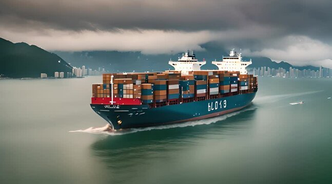 إبحار سفينة حاويات على الممر التجاري بين الصين والولايات المتحدة/الاتحاد الأوروبي - الشحن من الساق الأولى إلى Amazon FBA