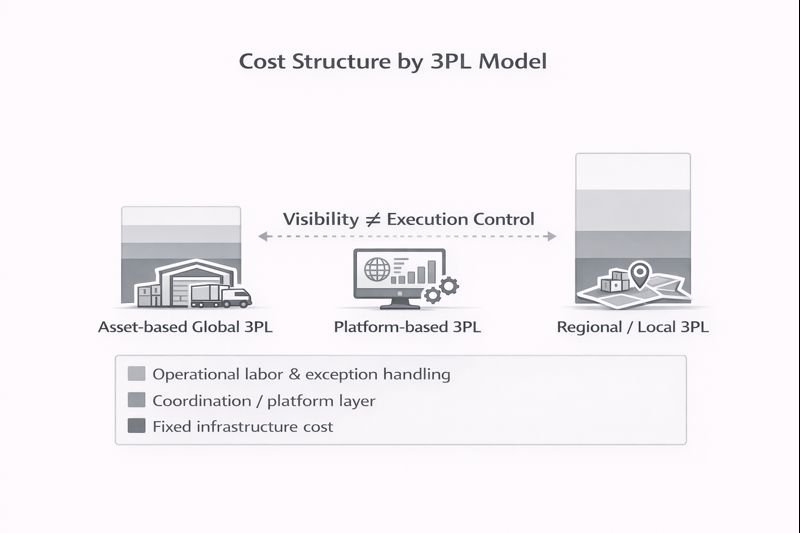 Cost Structure by 3PL Model comparison