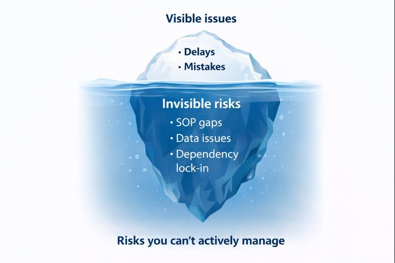 المخاطر التشغيلية الخفية في مجال الخدمات اللوجستية لخدمات النقل والإمداد 3PL بما في ذلك الافتقار إلى الشفافية، وضعف التعامل مع الاستثناءات، والاعتماد المتزايد