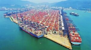 erial view of Shenzhen Yantian Port, a major global logistics hub near HUIXIN warehouse.