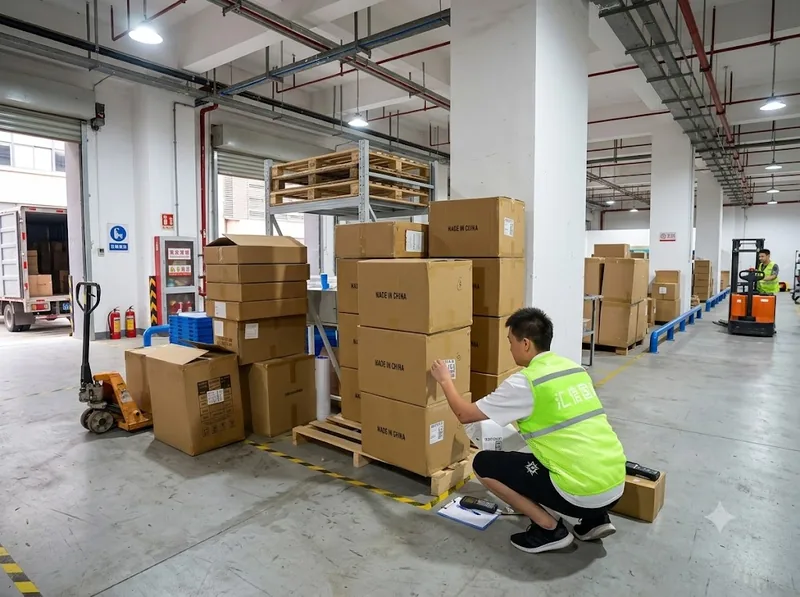 Servicio de inspección de control de calidad y reempaquetado en almacén antes del envío internacional en el centro logístico de HUIXIN en Shenzhen
