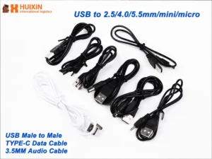 USB charger inspection and plug type sorting at HUIXIN 3PL warehouse in China
